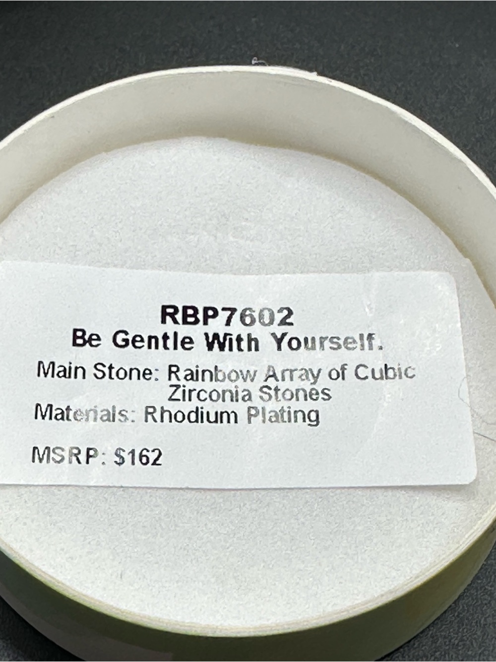 Mental Health Awareness, Be Gentle with Yourself, RBP7602,Size 8, rhodium - Picture 7 of 7